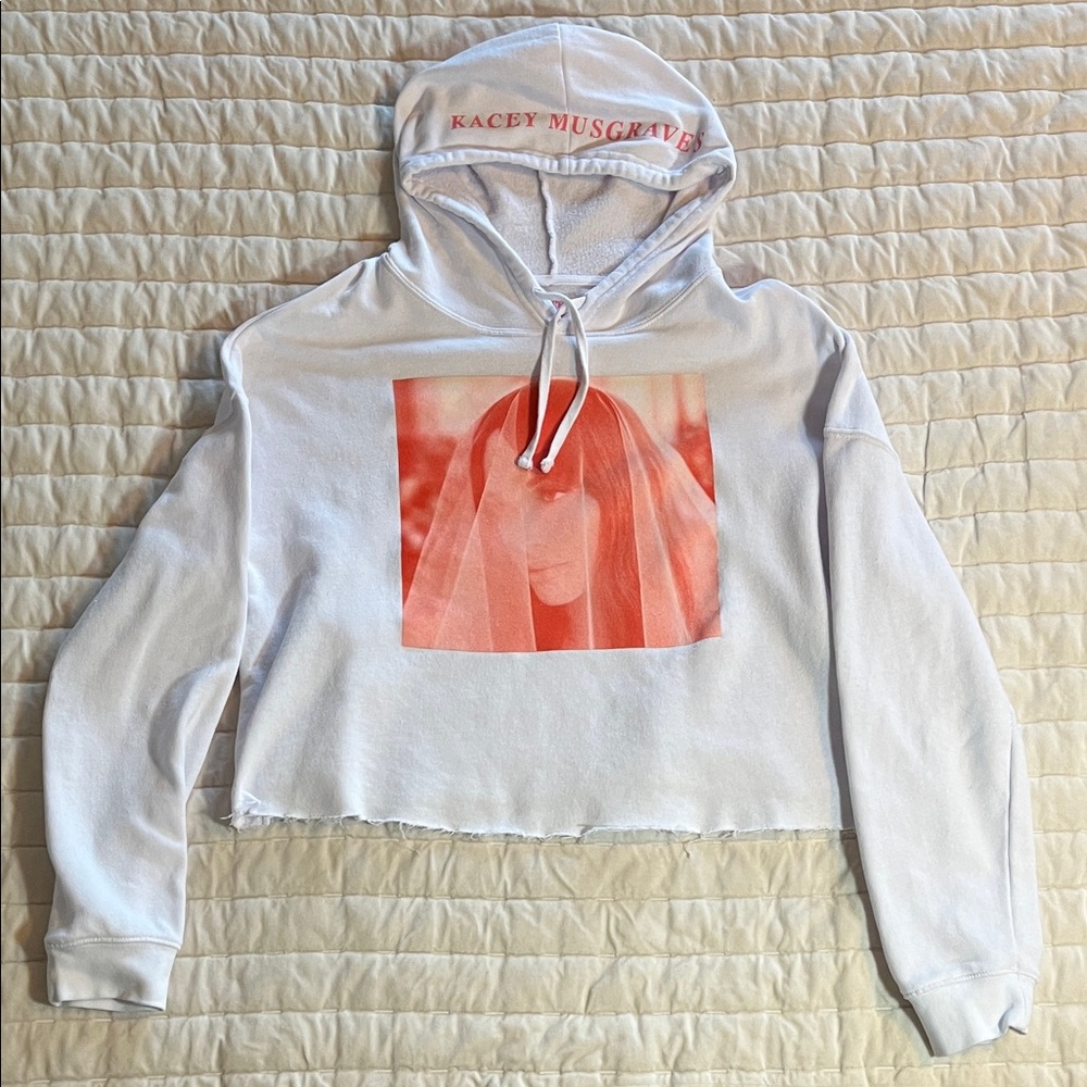 KACEY MUSGRAVES Veil Cropped Women's Hoodie White  Size XL